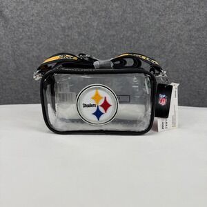FOCO Pittsburgh Steelers NFL Clear Crossbody Stadium Bag Black Yellow New